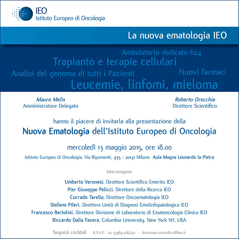 invito evento nuova ematologia